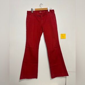 Y2K Tommy Hilfiger mid-rise red flare jeans